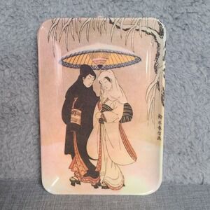 Japanese Ukiyo-E Style Decorative Trinket Tray Hanging Geisha Plastic Melamine
